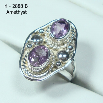 925 sterling silver handcrafted top design purple amethyst ring